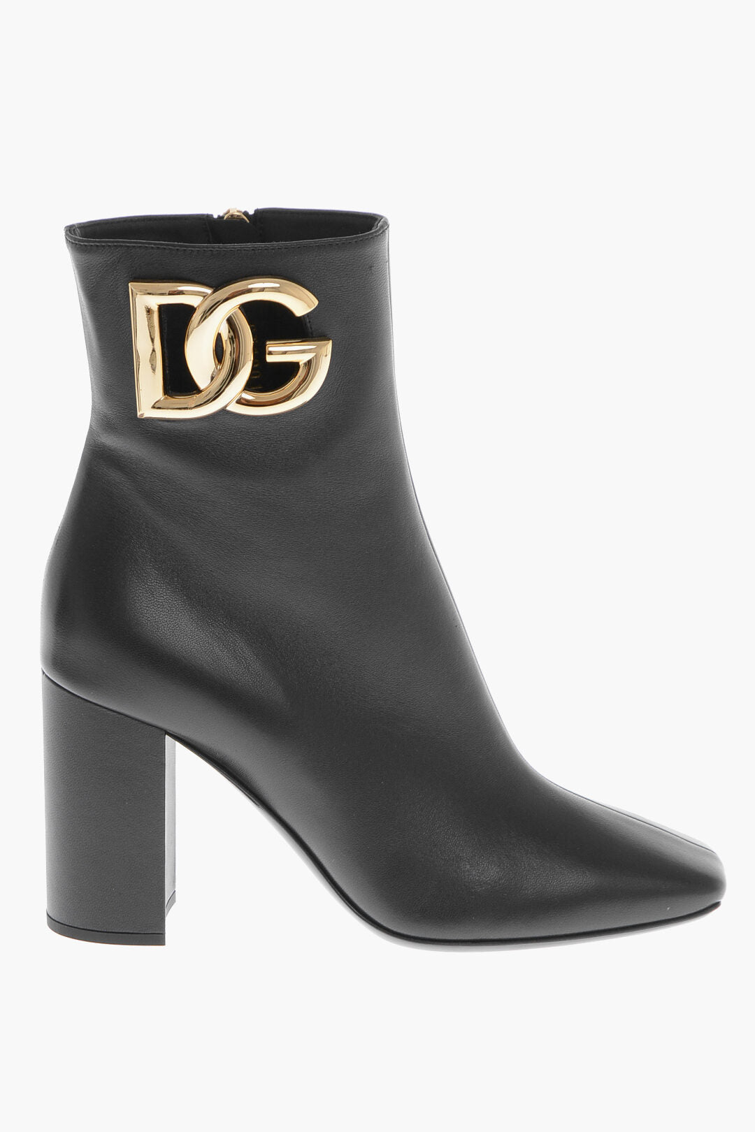 Dolce & Gabbana Leather JACKIE Booties with Side Logo 9cm