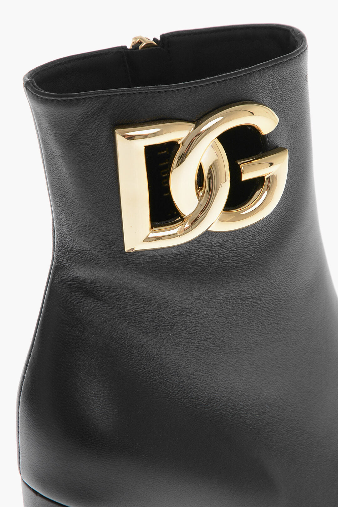 Dolce & Gabbana Leather JACKIE Booties with Side Logo 9cm