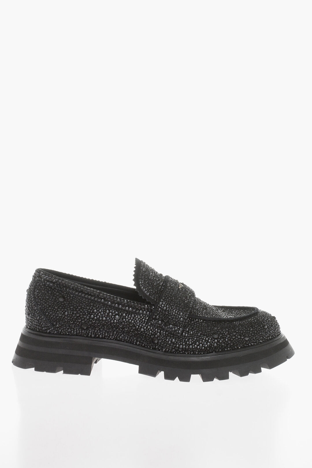 Alexander McQueen Logoed Loafers with Rinestones