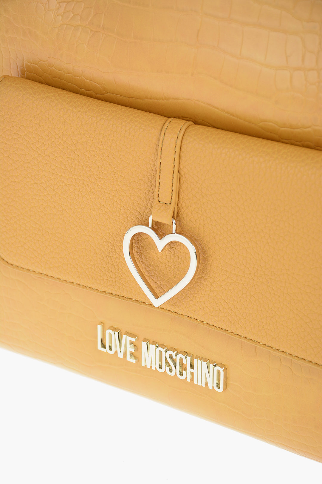 Moschino LOVE crocodile printed faux leather Tote bag