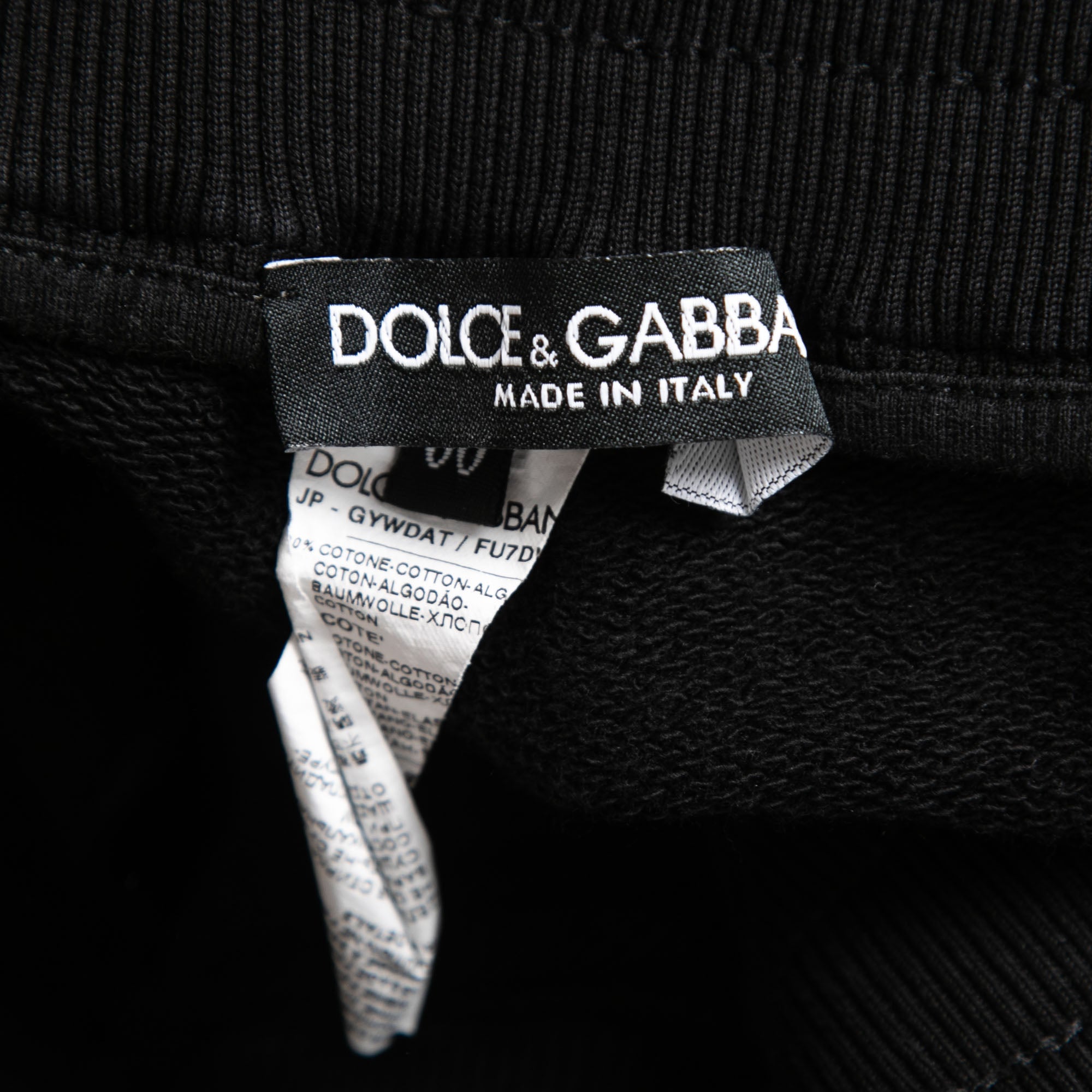 Dolce & Gabbana Black Cotton Knit Zip Detail Jogger Pants 5Xl