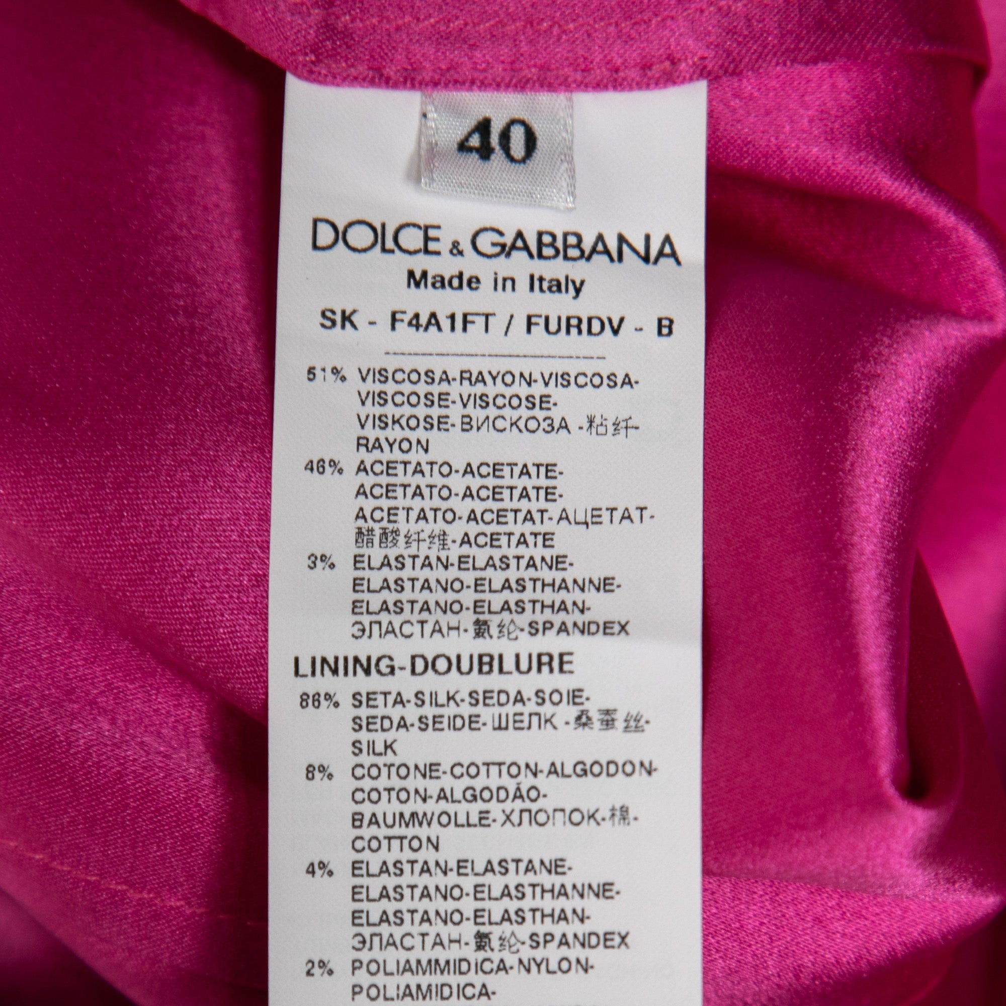 Dolce & Gabbana Pink Crepe Skirt S