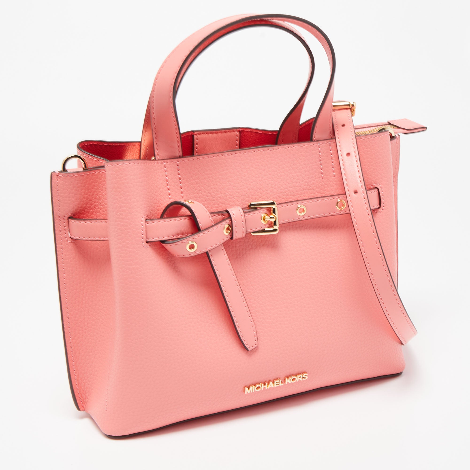 Michael Kors Coral Leather Small Emilia Tote