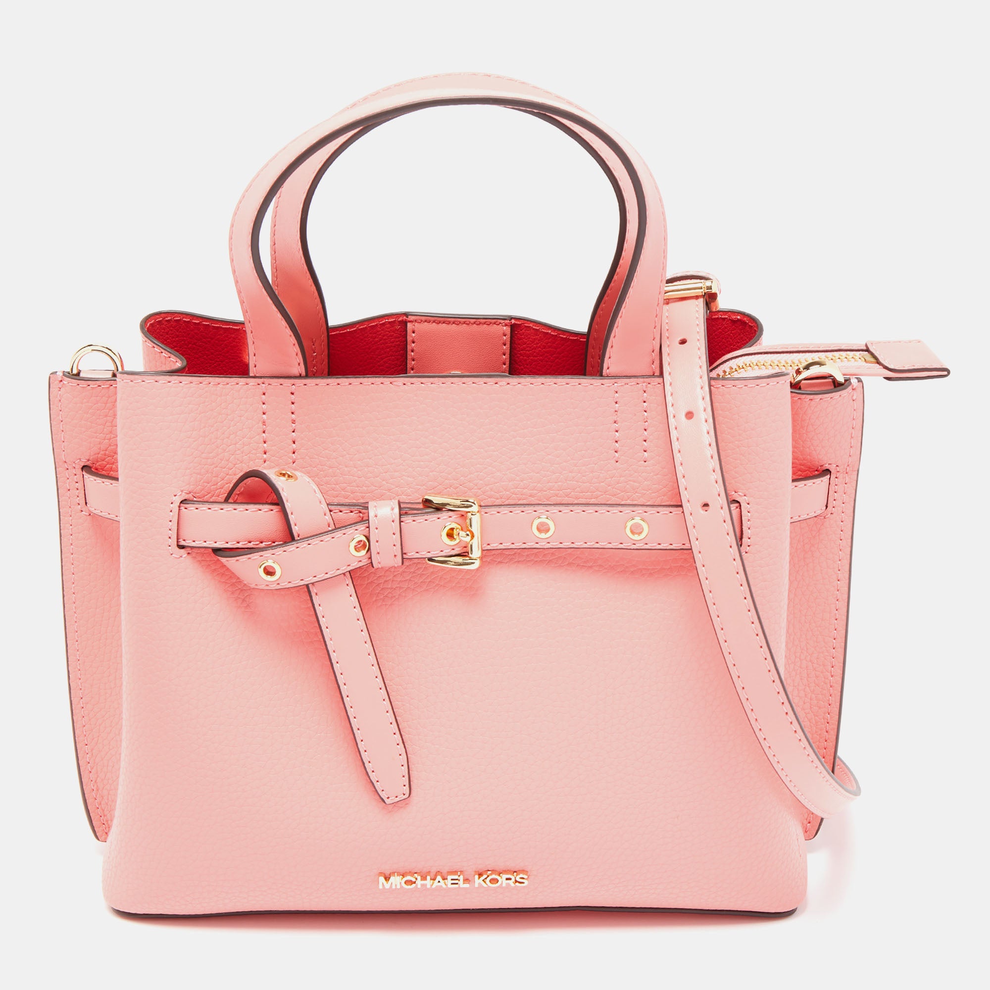 Michael Kors Coral Leather Small Emilia Tote