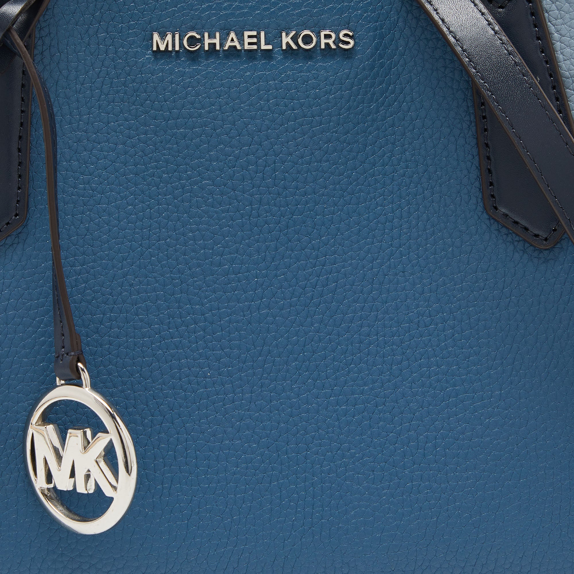 Michael Kors Multi Tone Blue Leather Small Kimberly Satchel