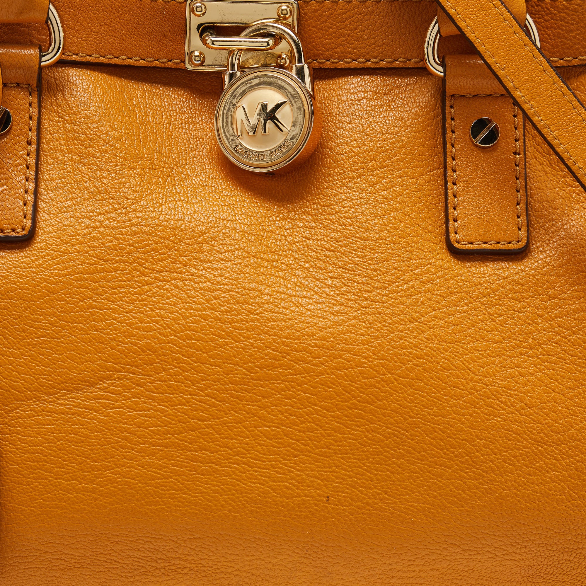 Michael Kors Orange Leather Hamilton North South Tote