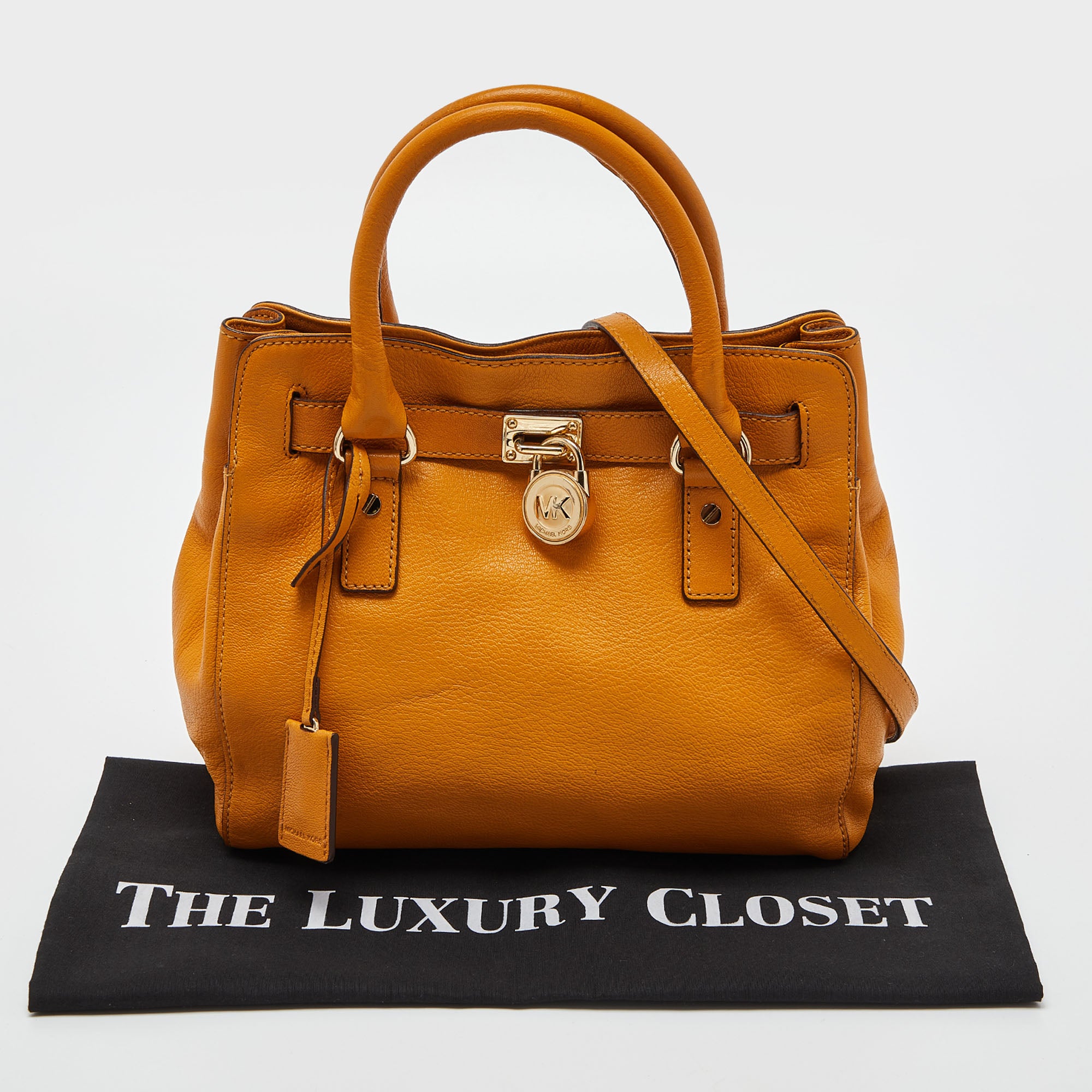 Michael Kors Orange Leather Hamilton North South Tote