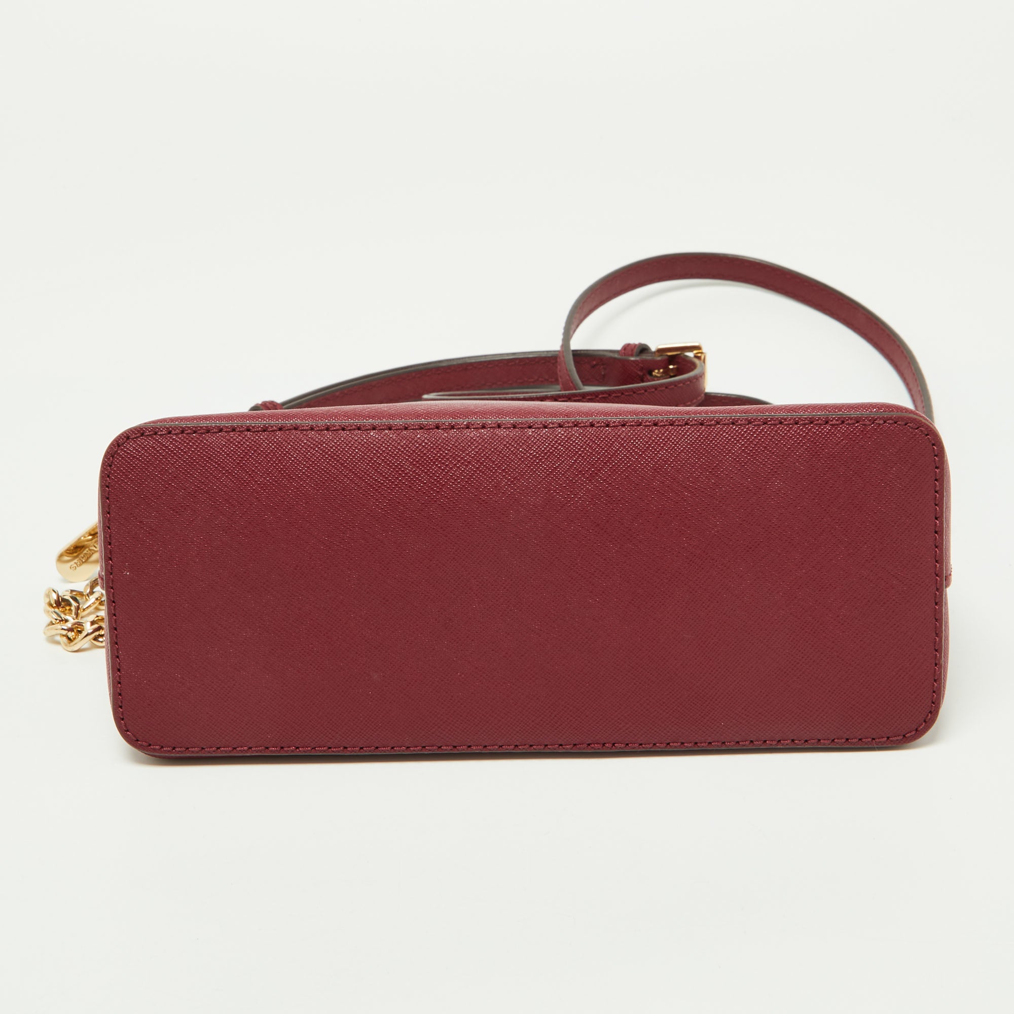 Michael Kors Burgundy Leather Jet Set Crossbody Bag