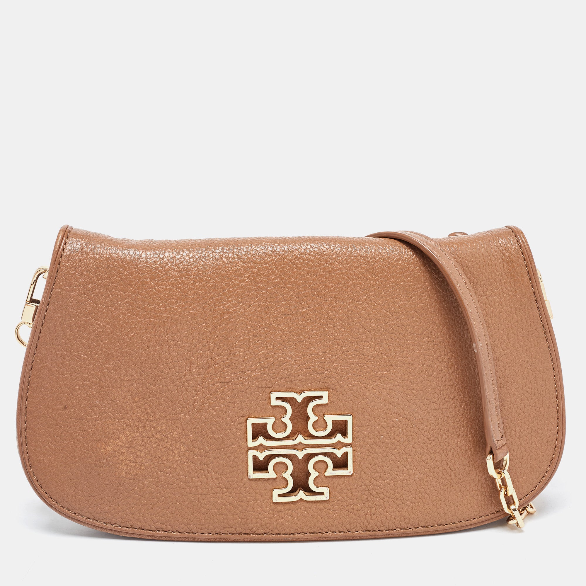 Tory Burch Brown Leather Britten Crossbody Bag