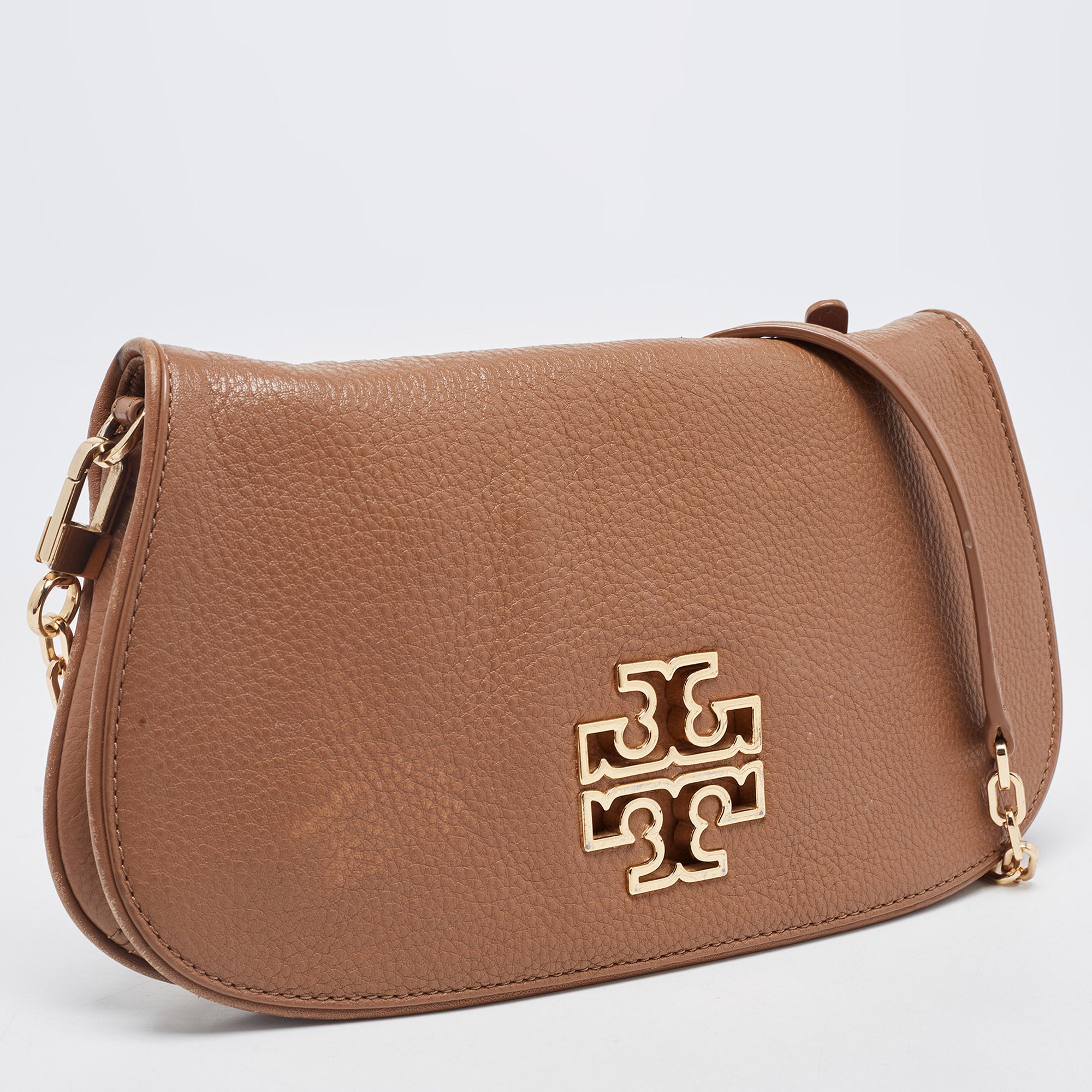 Tory Burch Brown Leather Britten Crossbody Bag