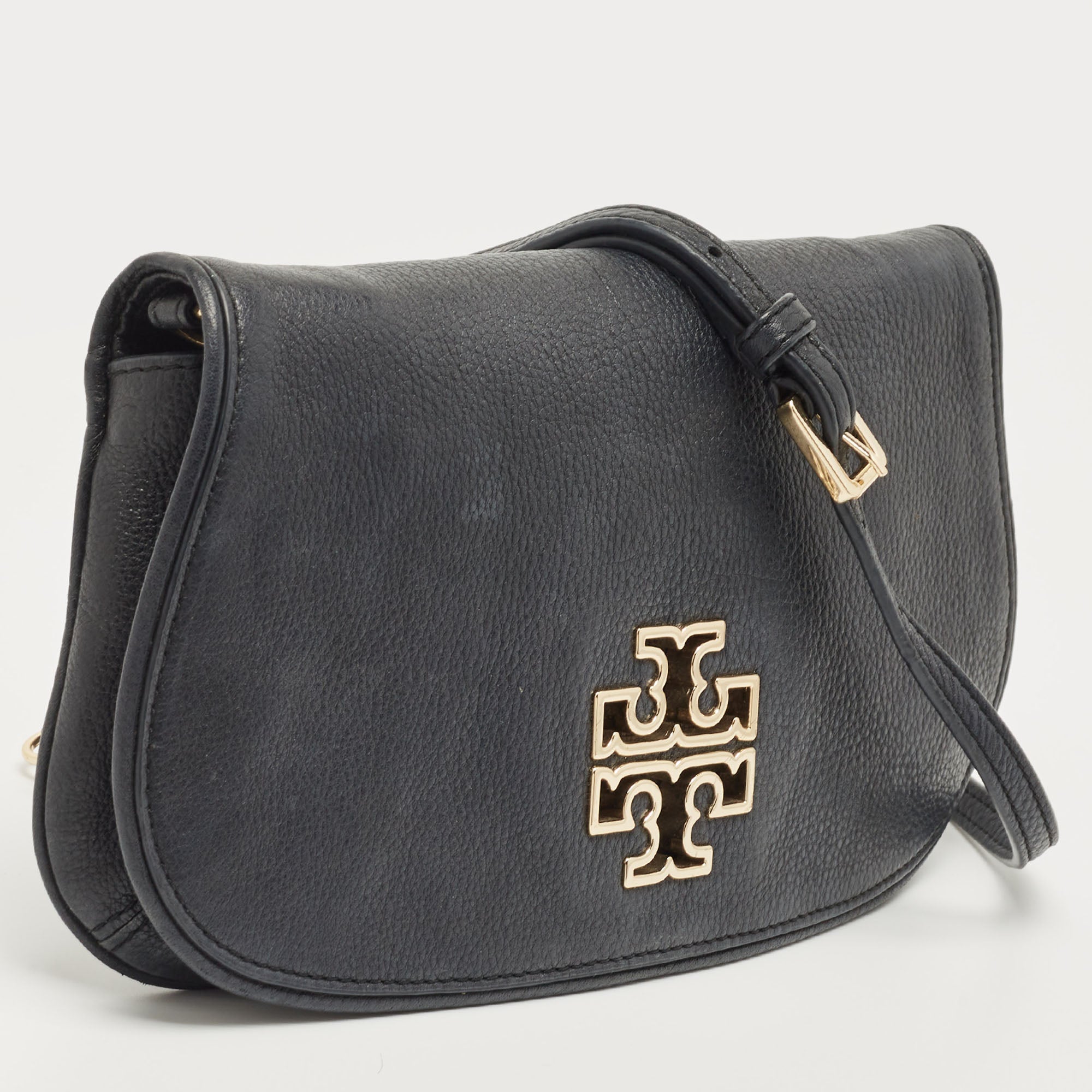 Tory Burch Black Leather Britten Crossbody Bag