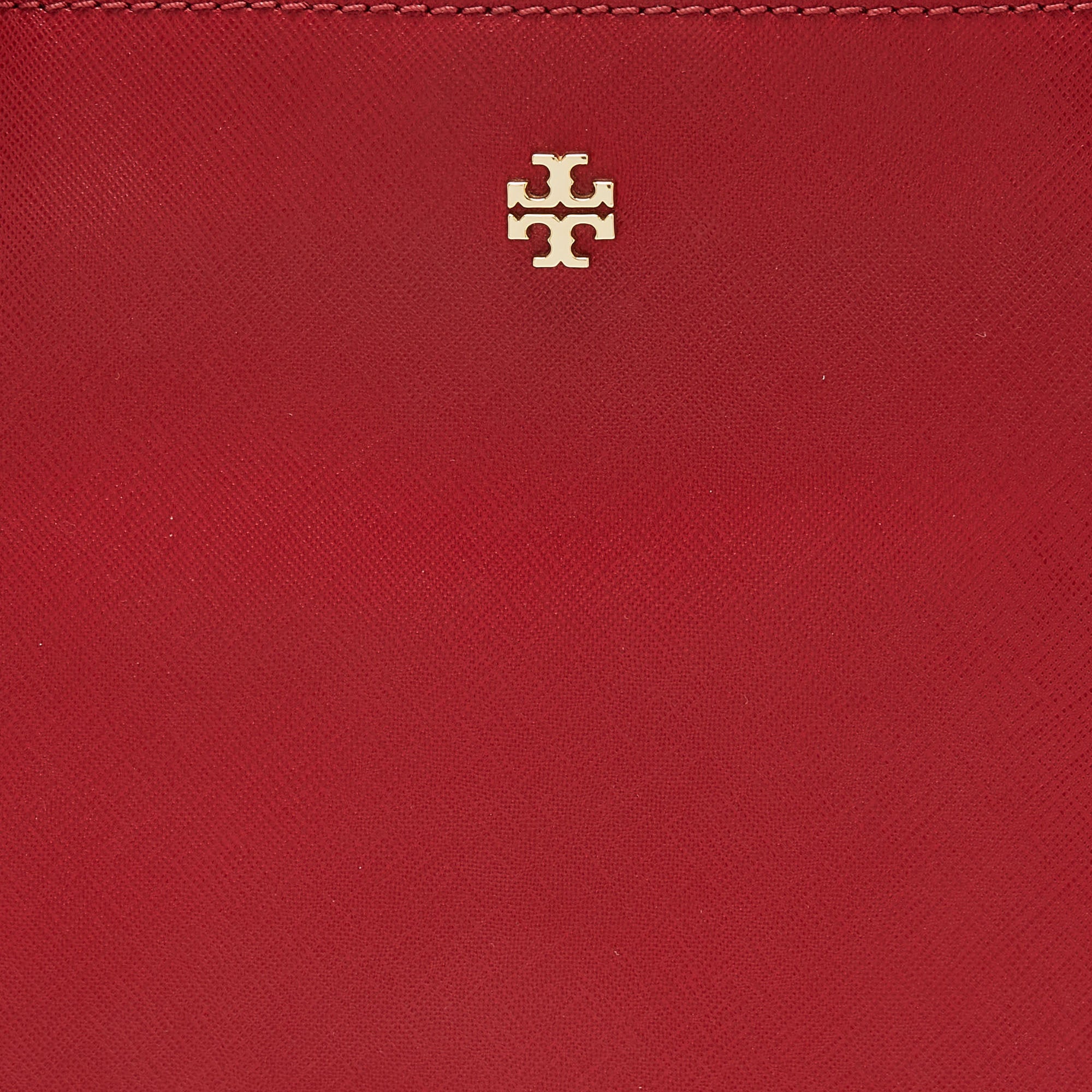 Tory Burch Red Leather Medium York Buckle Tote