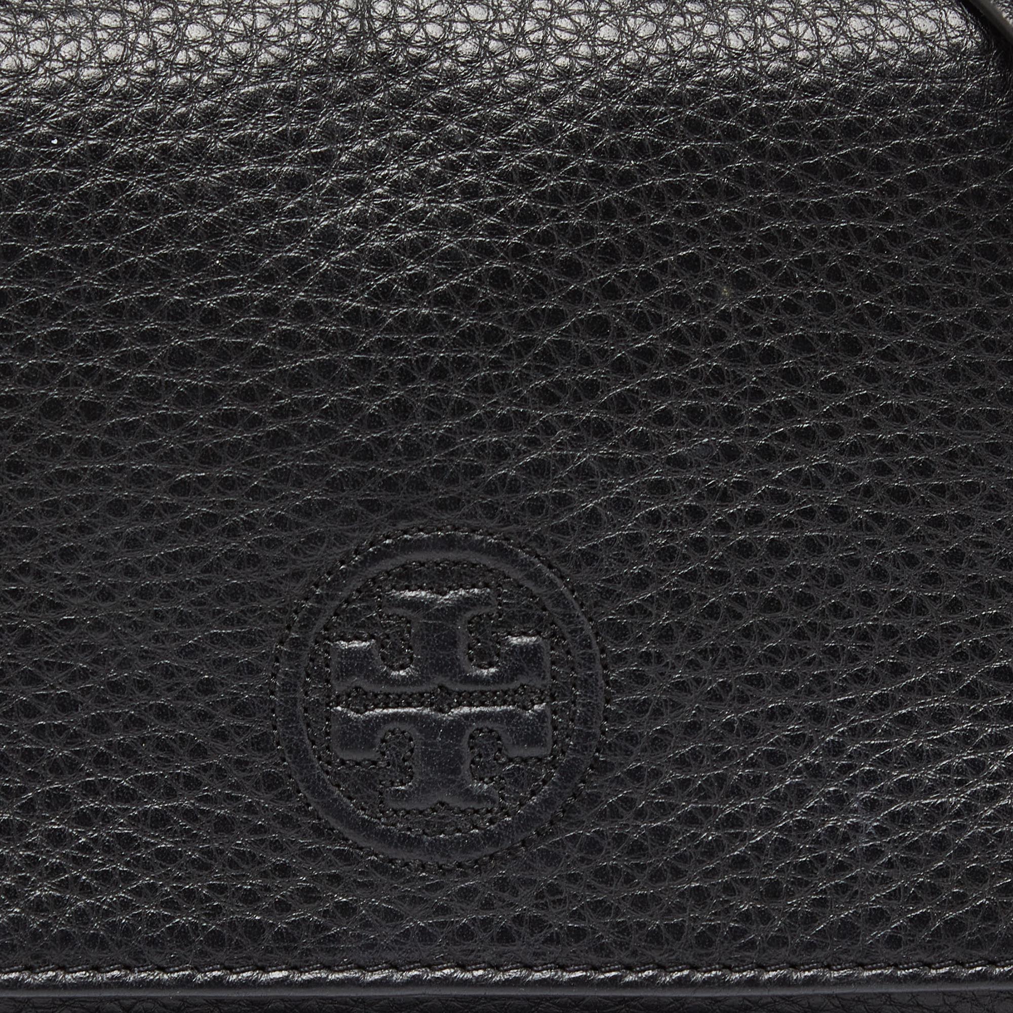 Tory Burch Black Leather Flap Crossbody Bag