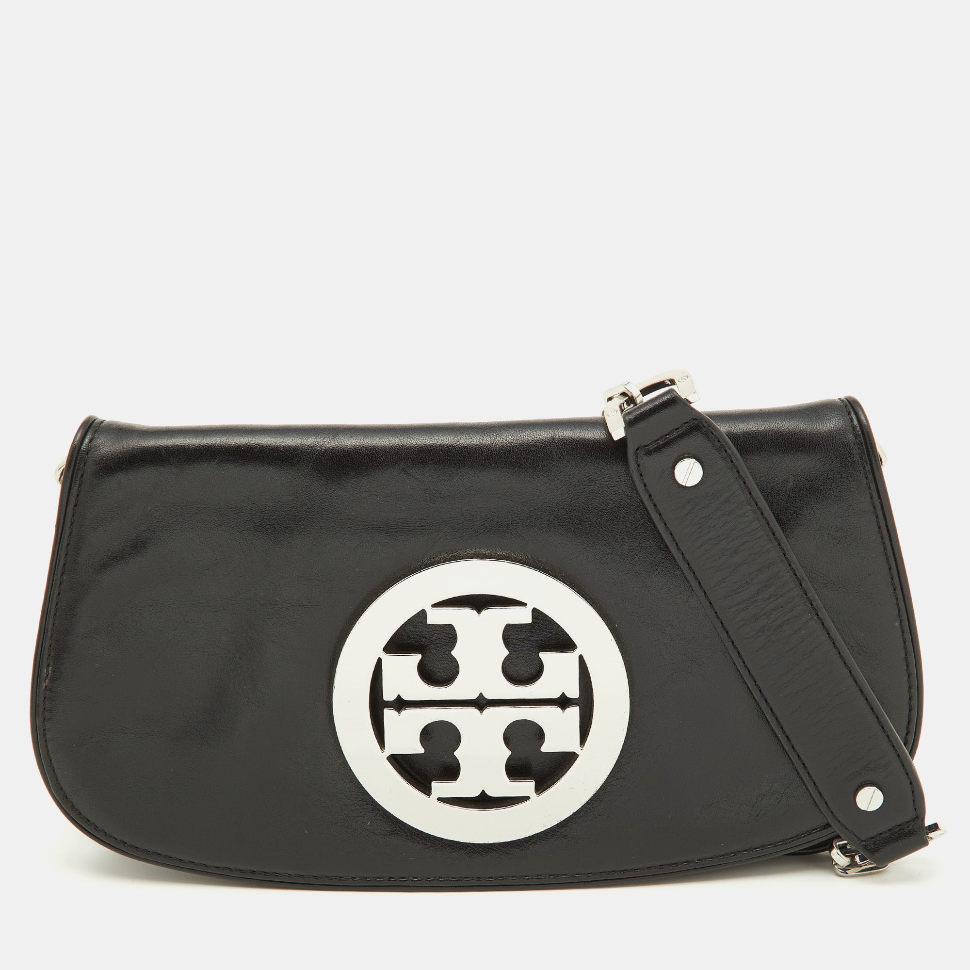 Tory Burch Black Leather Reva Crossbody Bag