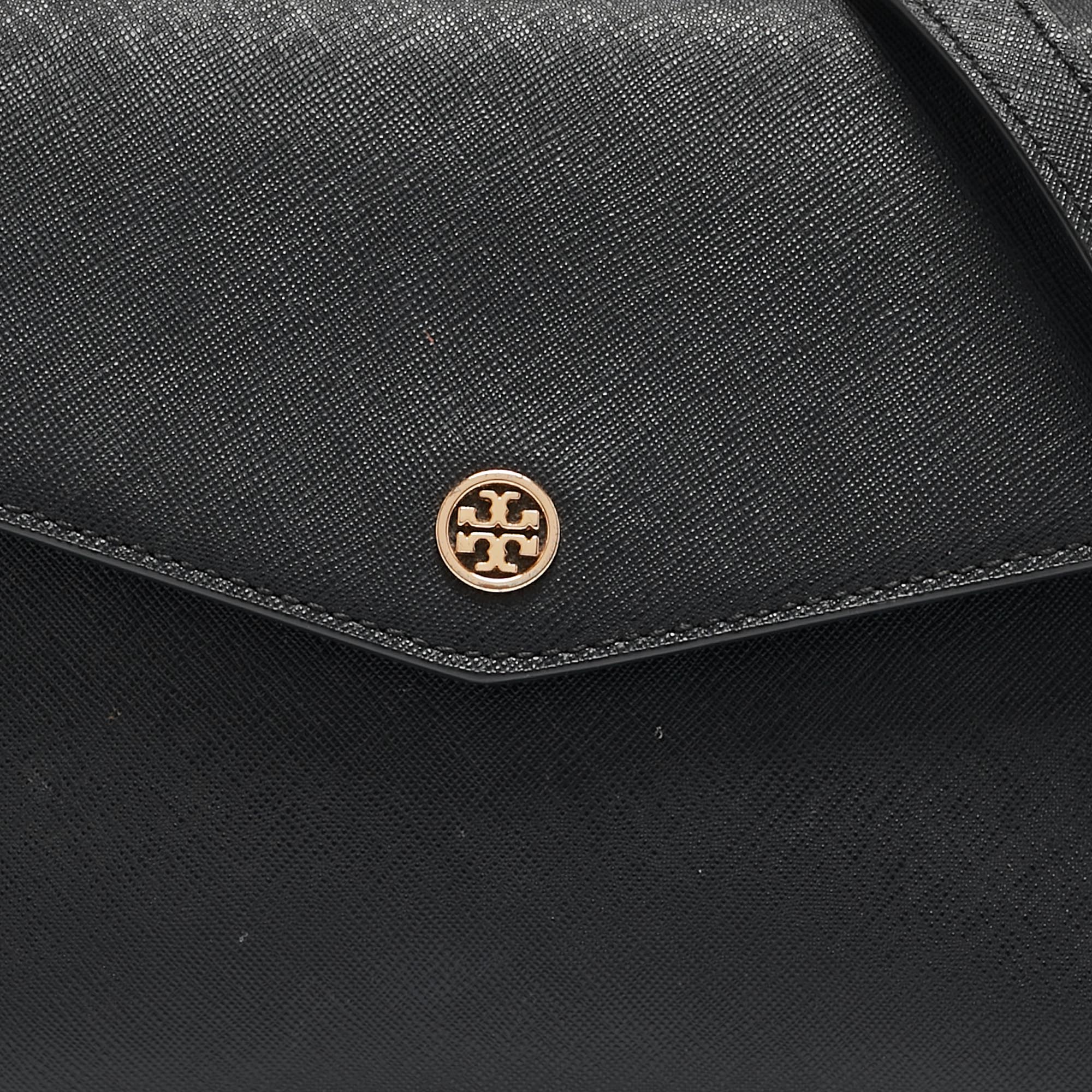 Tory Burch Black Leather Robinson Top Handle Bag