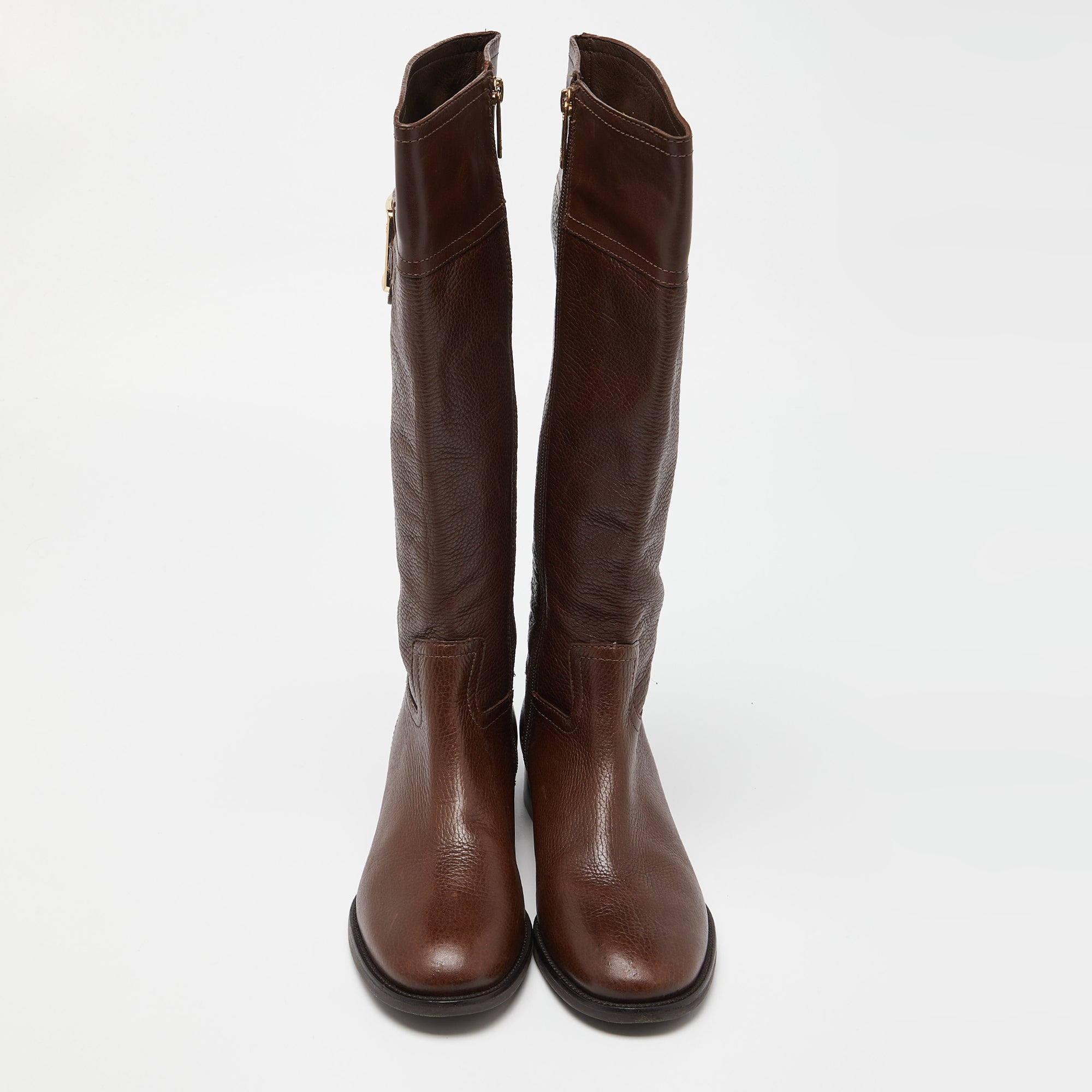 Tory Burch Brown Leather Knee Length Boots Size 39