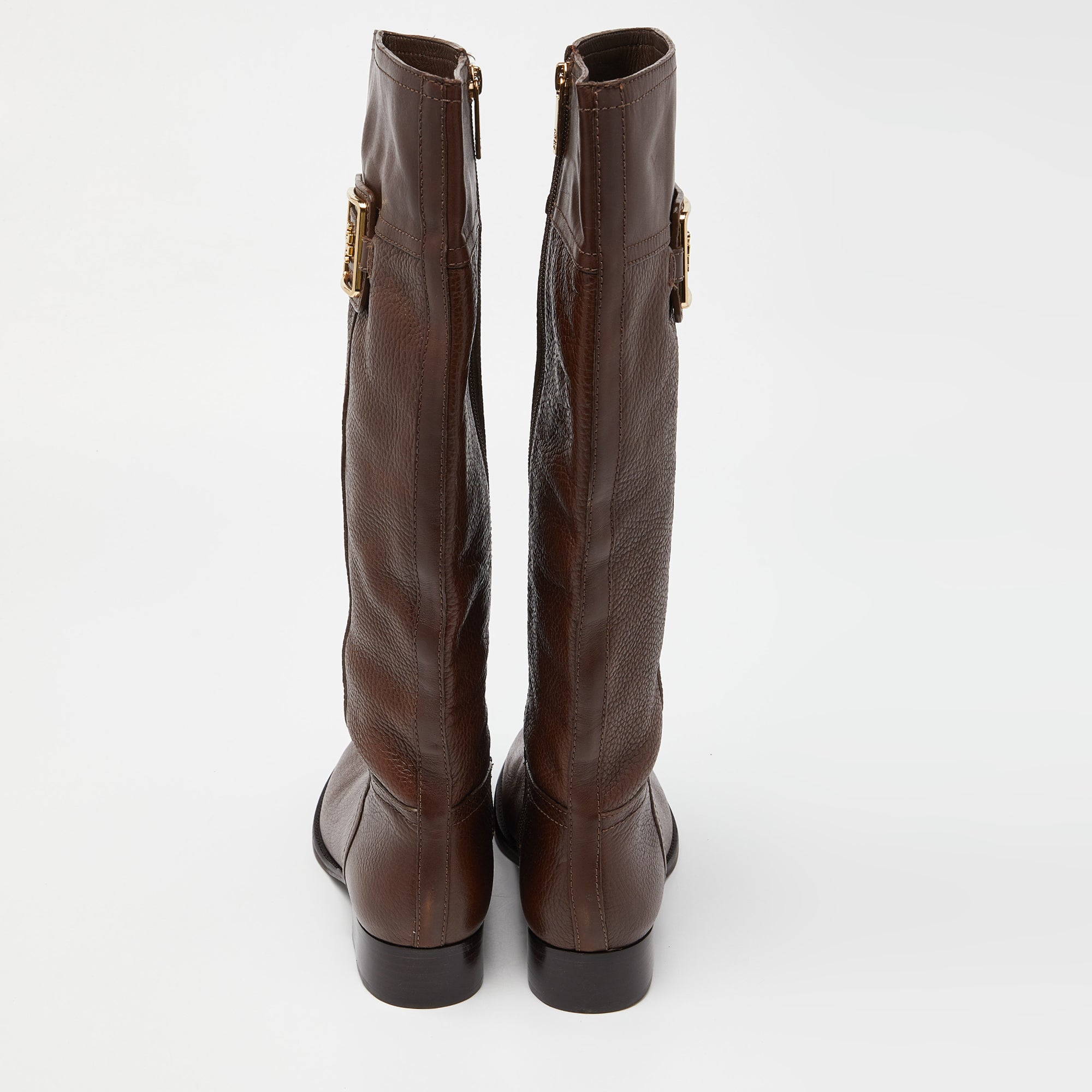 Tory Burch Brown Leather Knee Length Boots Size 39