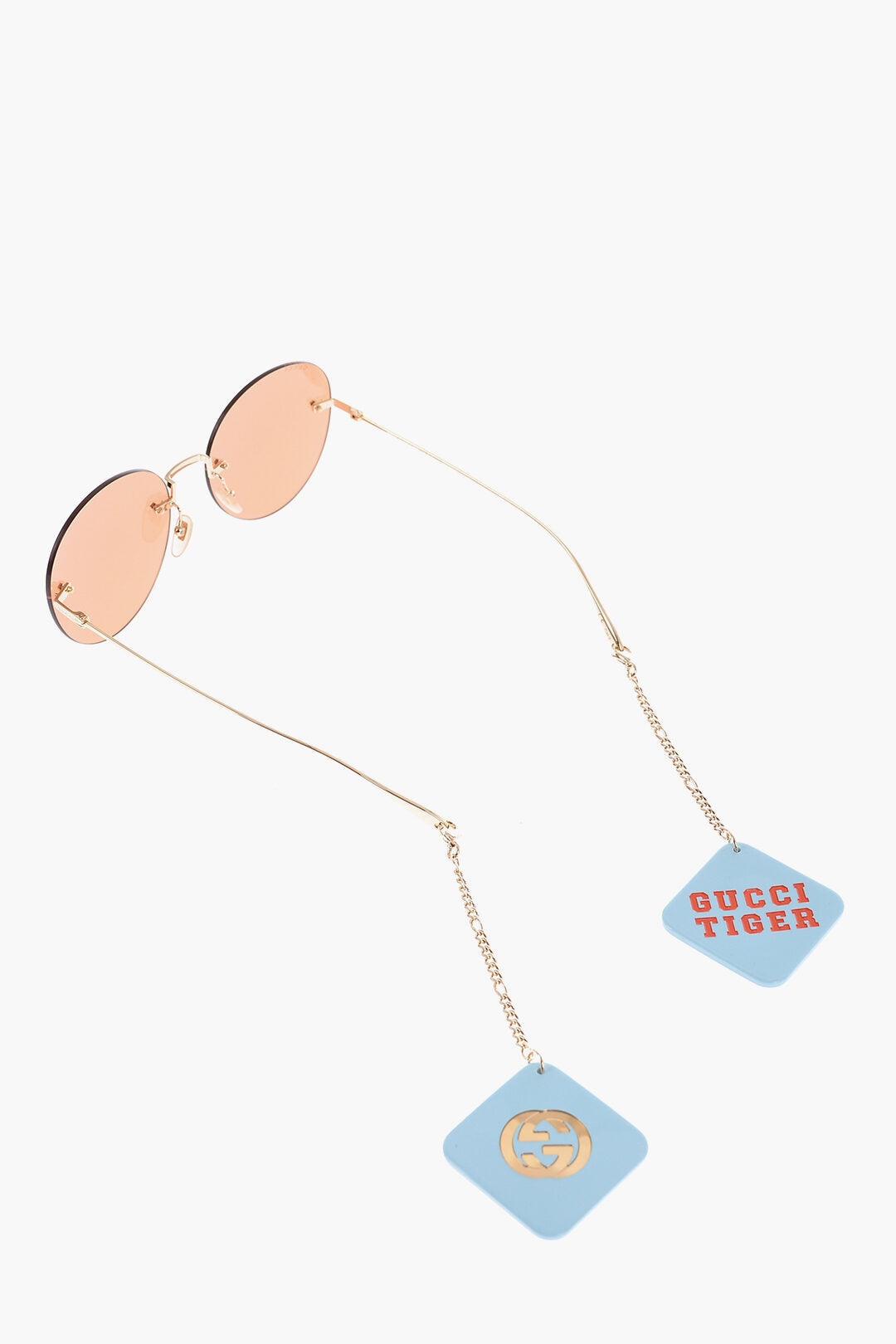 Gucci Metal Frame Round Sunglasses Enriched by Removable Pendants