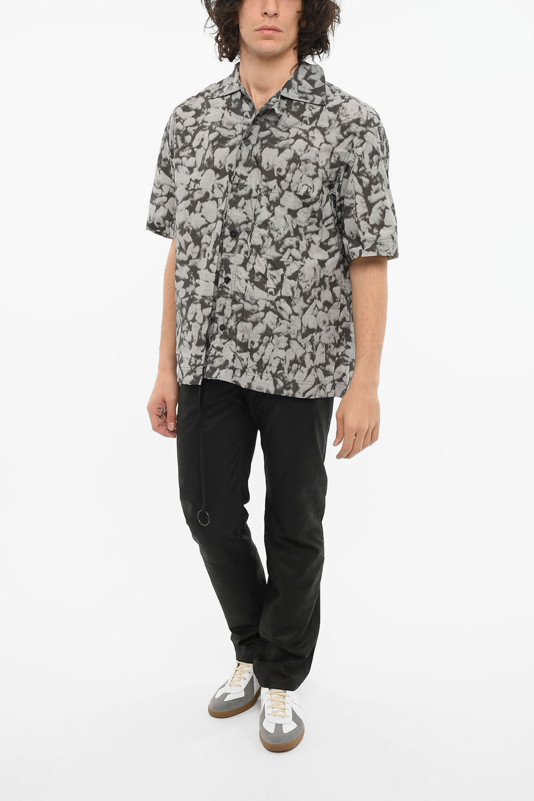 44 Label Group Printed ZERFALL Short-sleeved Shirt with Breast Pocket