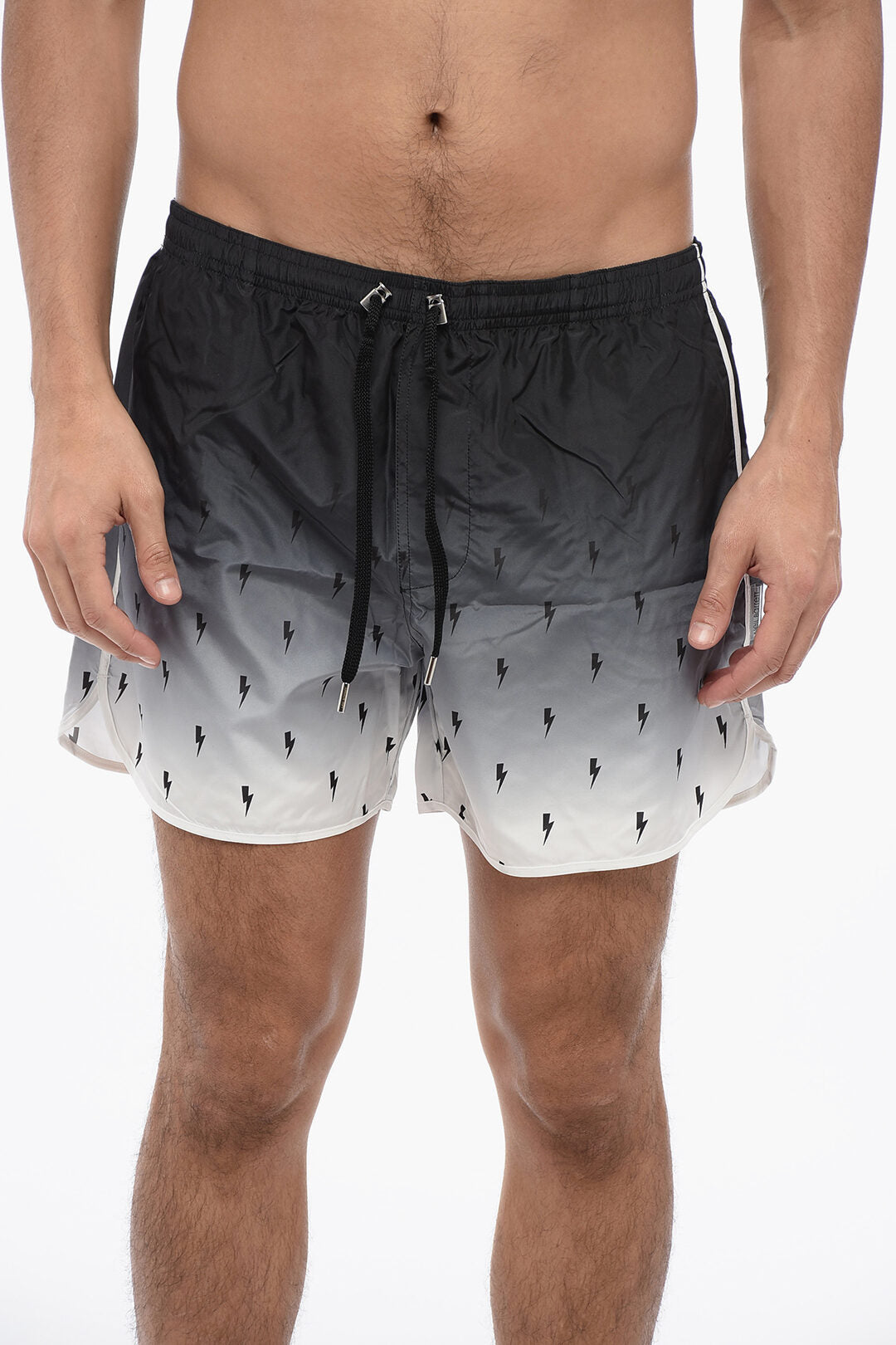 Neil Barrett SCREEN PRINT ALL-OVER BOLT SWIM SHORTS S Standard size