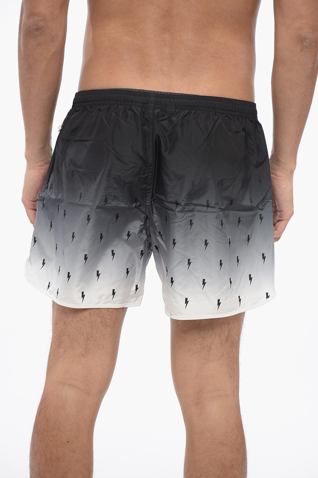 Neil Barrett SCREEN PRINT ALL-OVER BOLT SWIM SHORTS S Standard size