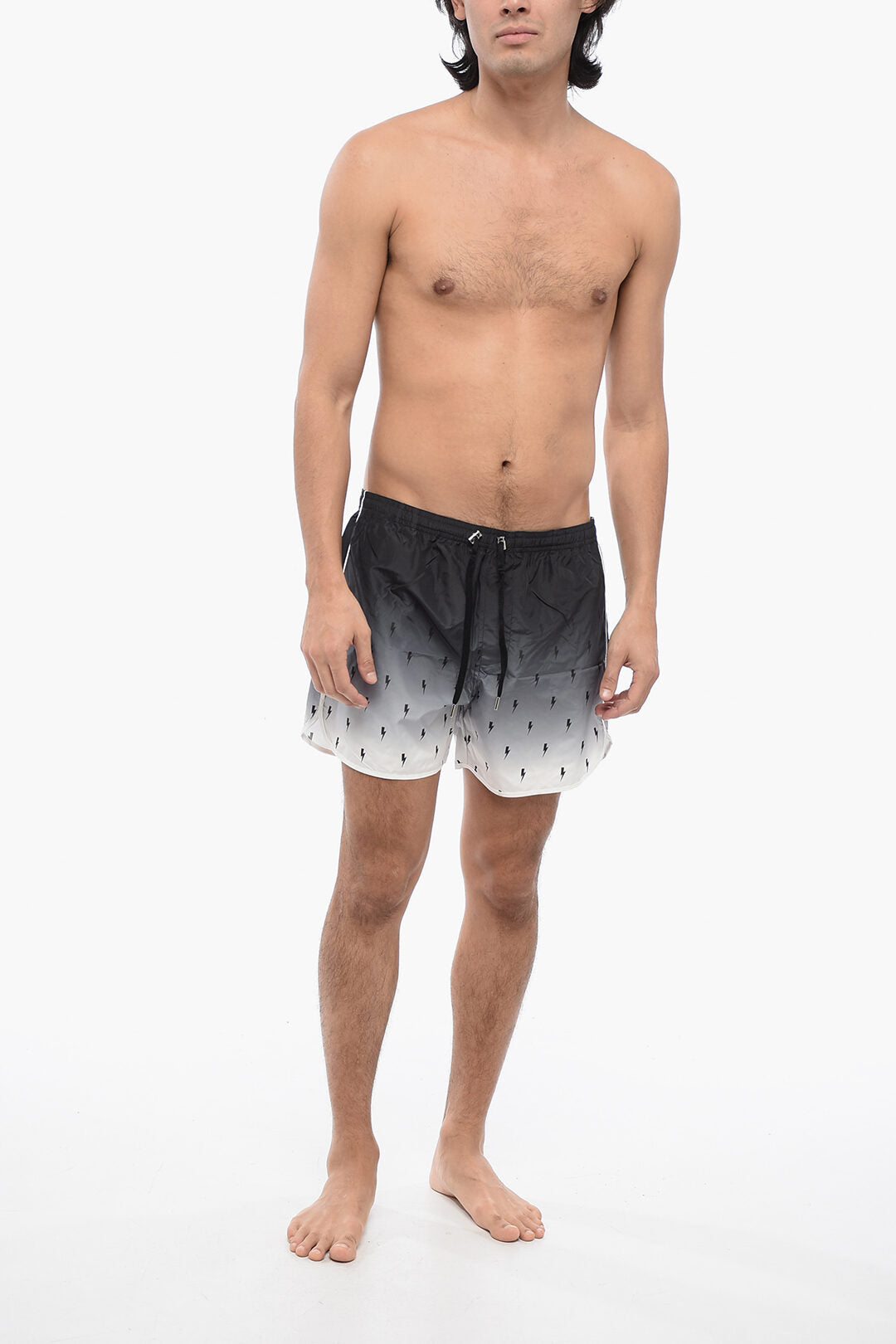 Neil Barrett SCREEN PRINT ALL-OVER BOLT SWIM SHORTS S Standard size