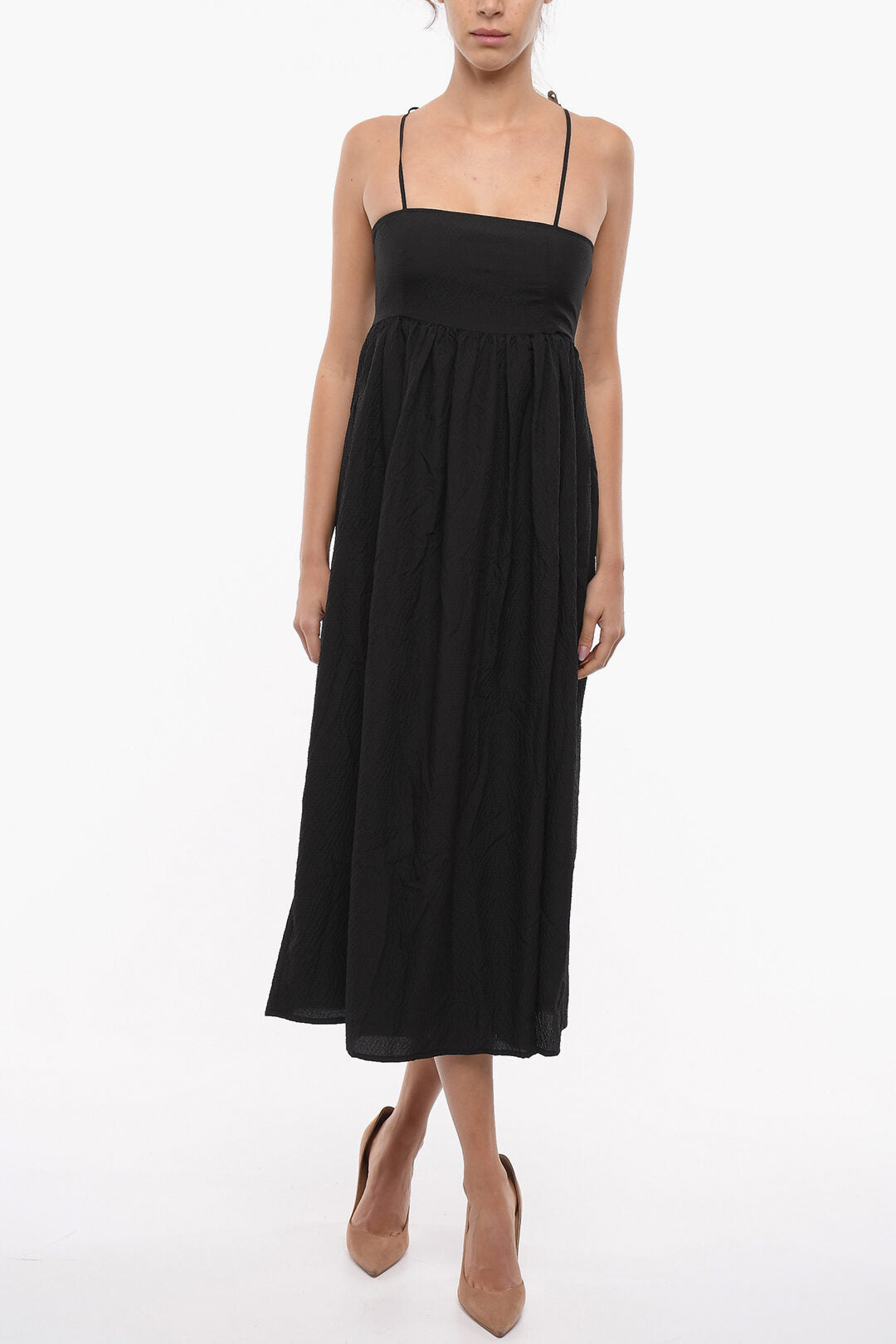 Notes du Nord Seersucker Fabric EVE Maxi Dress