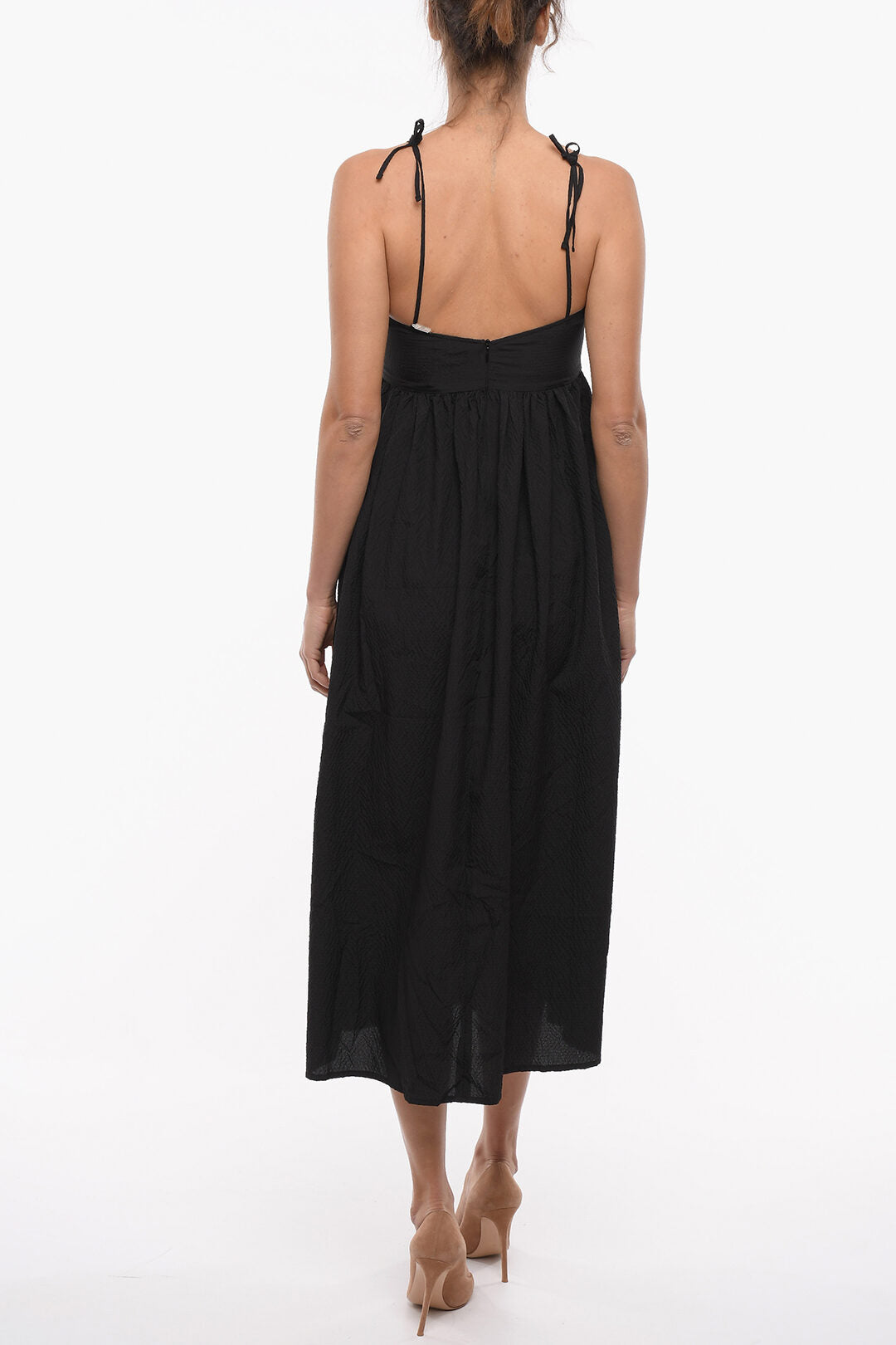 Notes du Nord Seersucker Fabric EVE Maxi Dress