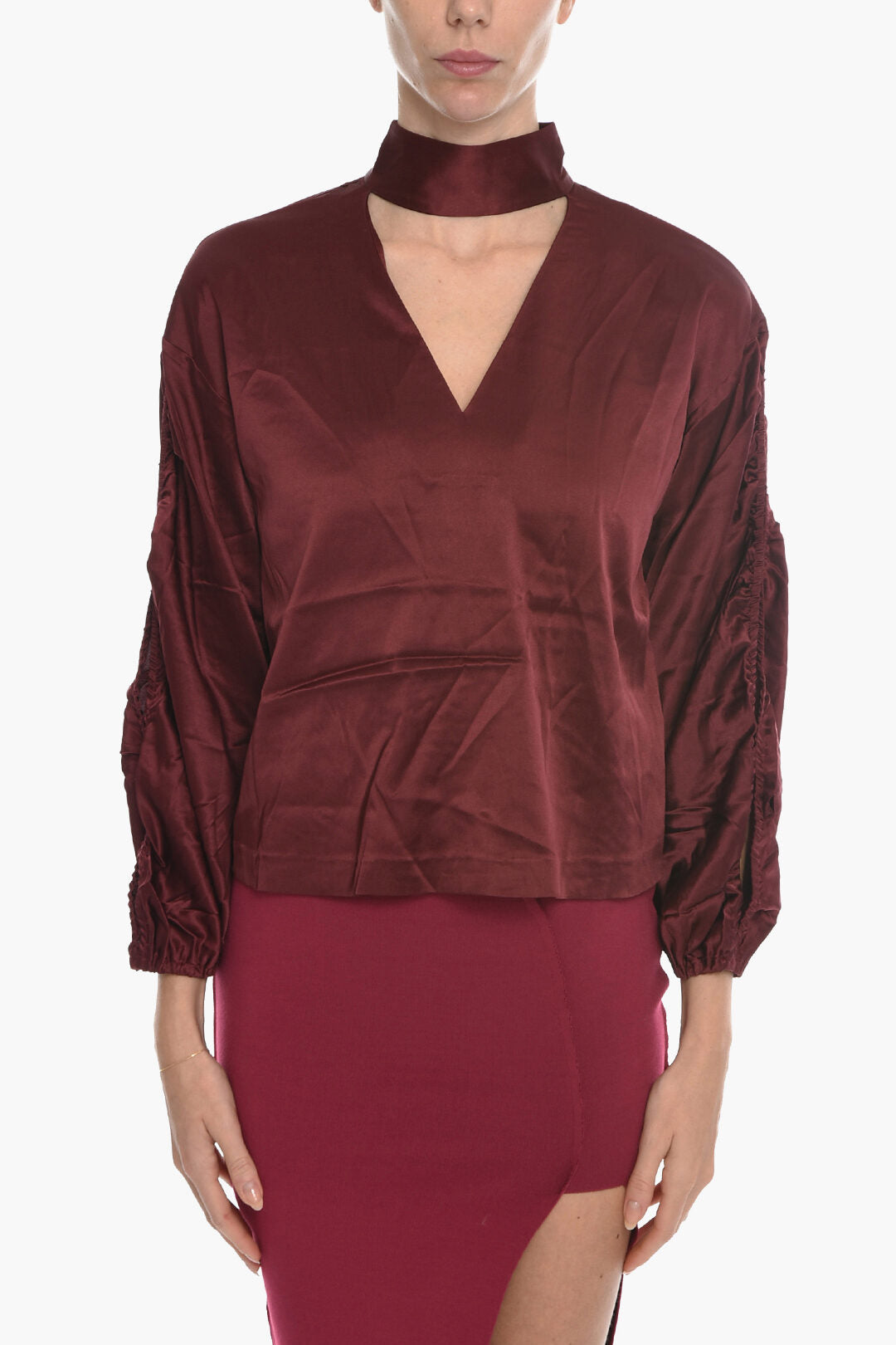 Notes du Nord Silk ELECTRA Blouse with Cut Out Details