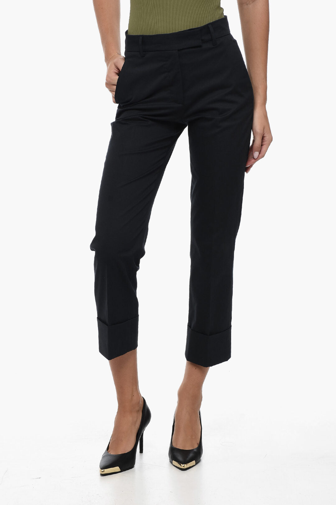 QL2 Stretch Cotton MAURA Pants with Cuffs