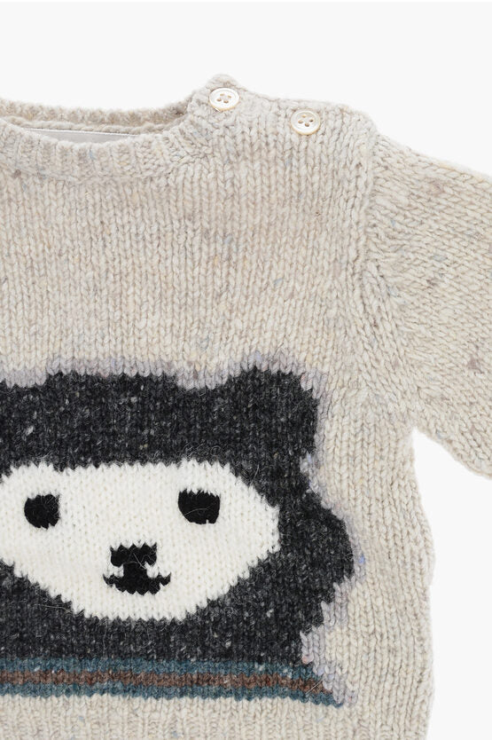 Bonpoint Teddy Bear Crew-Neck Sweater