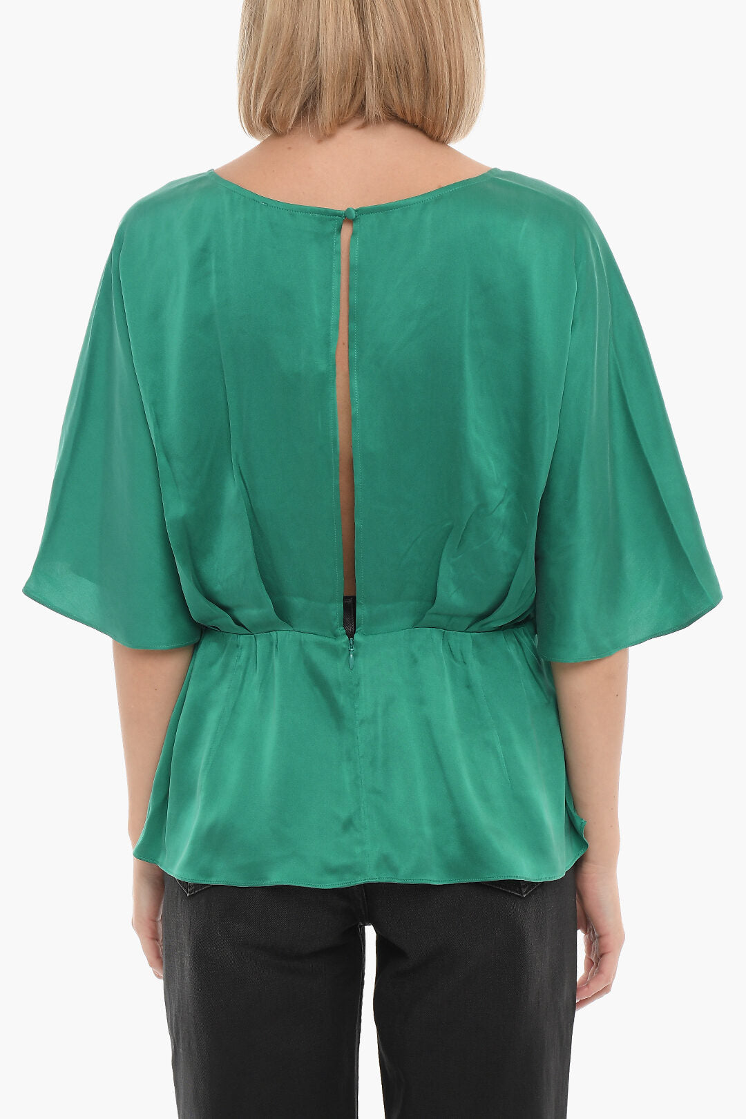 Notes du Nord V-Neck Silk Blouse