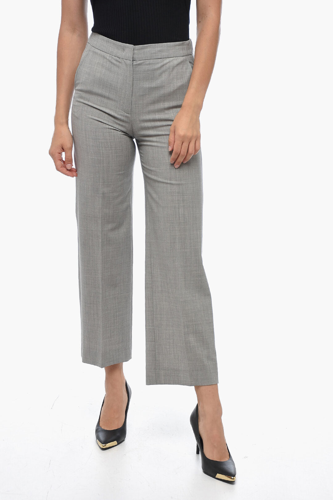 QL2 Virgin Wool Blend SABINA Chinos Pants with Elastic Waistband