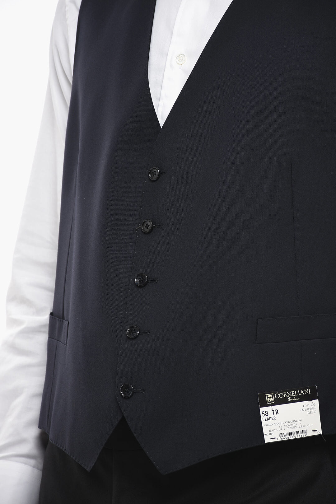 Corneliani Virgin Wool LEADER Vest with Flush Pockets