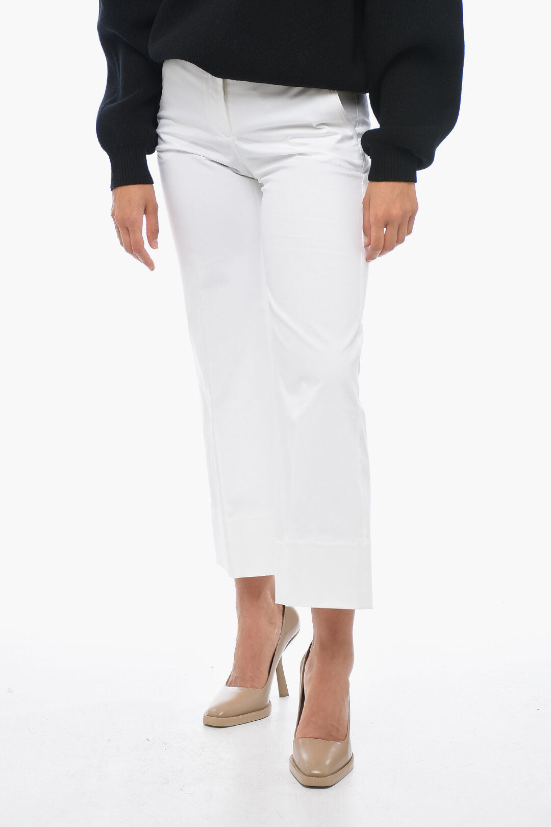 QL2 Wide-Leg MELODY Chinos Pants with Hidden Closure