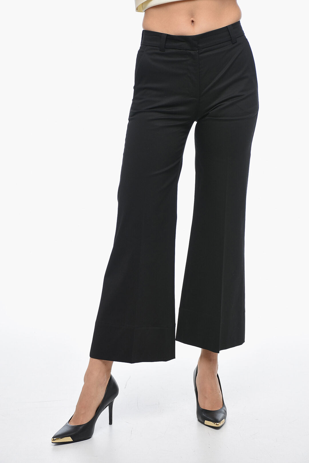 QL2 Wide-Leg MELODY Chinos Pants with Hidden Closure