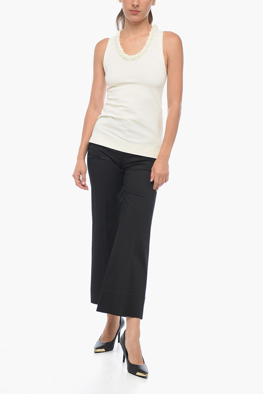 QL2 Wide-Leg MELODY Chinos Pants with Hidden Closure