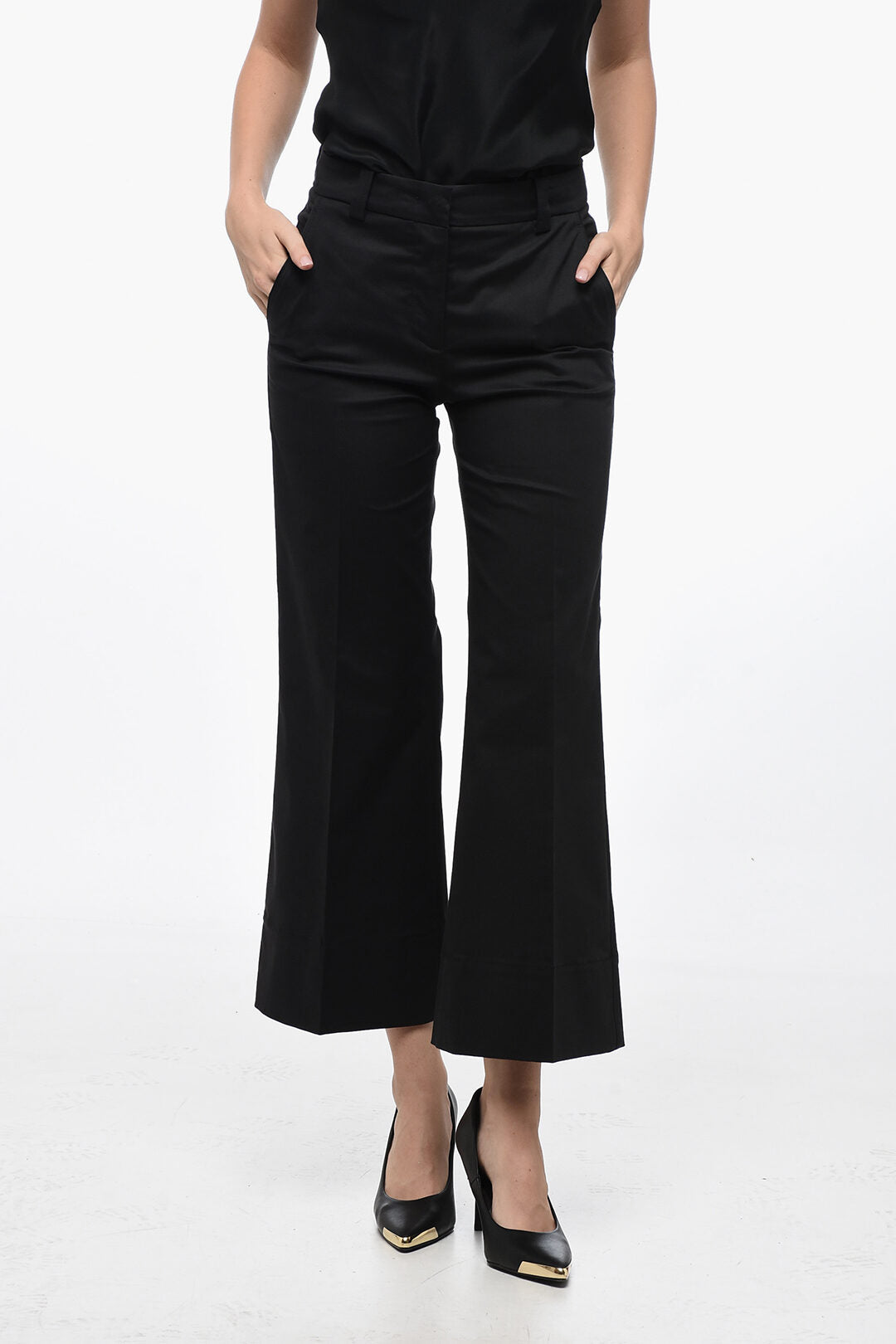 QL2 Wide-Leg MELODYChinos Pants with Hidden Closure