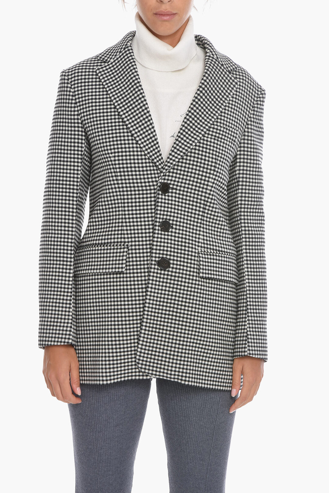 Marni Wool-houndstooth Reversible Blazer